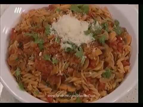 آشپزی ساده-پاستای قارچ و گوجه-خوشمزه و لذیذ