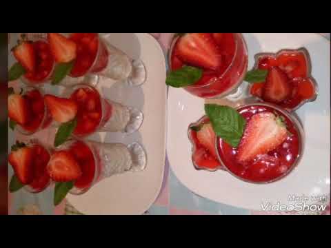 تهیه دسر-تهیه پاناکوتا توت فرنگی-خوشمزه و آسان