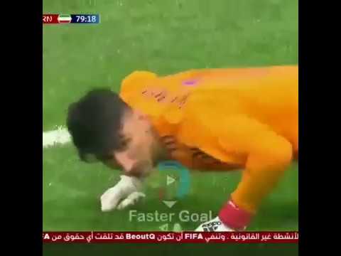 سوپر سیو علیرضا بیرانوند با گزارش عربی! ایران مراکش جام جهانی 2018
