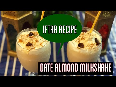 تهیه نوشیدنی خنک-میلک شیک بادام و خرما